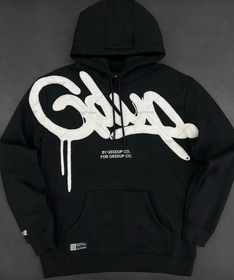 High Street Hip Hop Casual Loose Hoodie with Letter Embroidery for Men and Women  Fashion Brand
