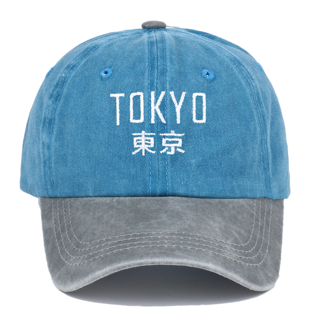 Washed Minimalist Tokyo Letter Baseball Cap Outdoor Sun Protection, Unisex Couple Hat
