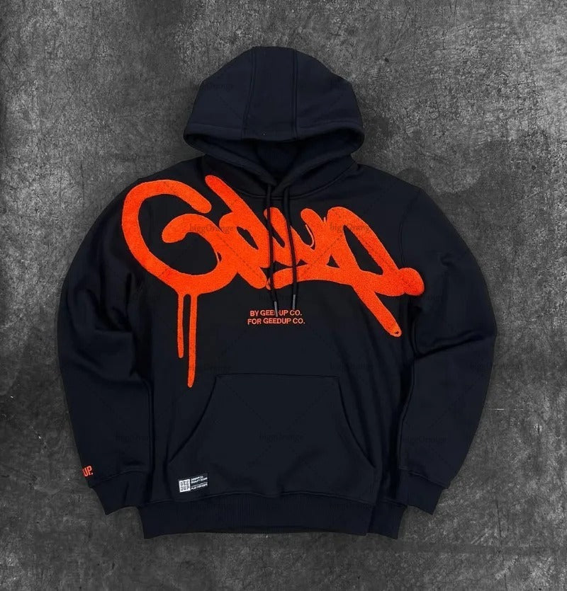 High Street Hip Hop Casual Loose Hoodie with Letter Embroidery for Men and Women  Fashion Brand