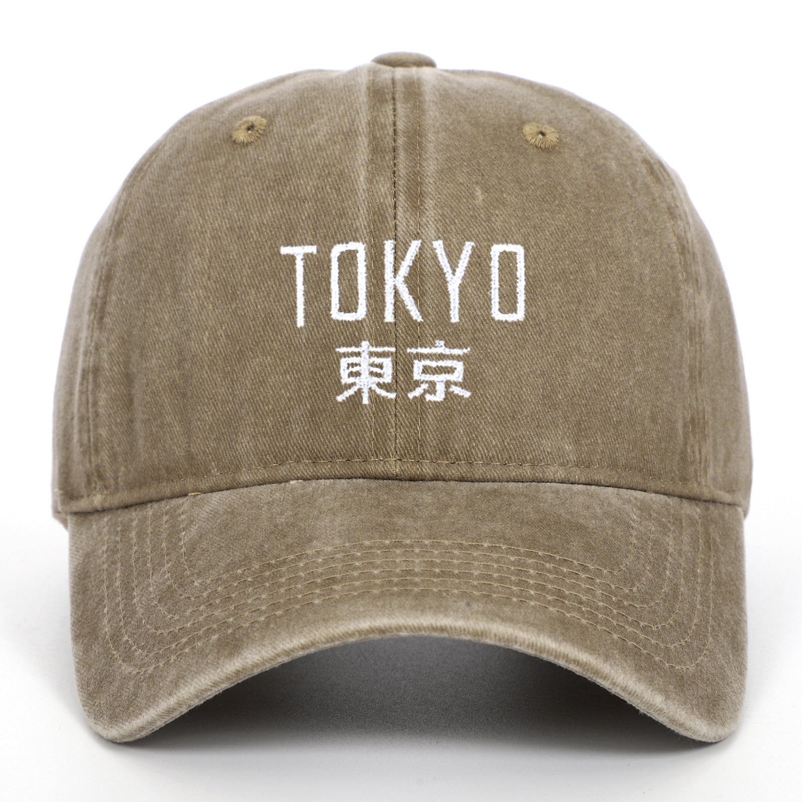 Washed Minimalist Tokyo Letter Baseball Cap Outdoor Sun Protection, Unisex Couple Hat