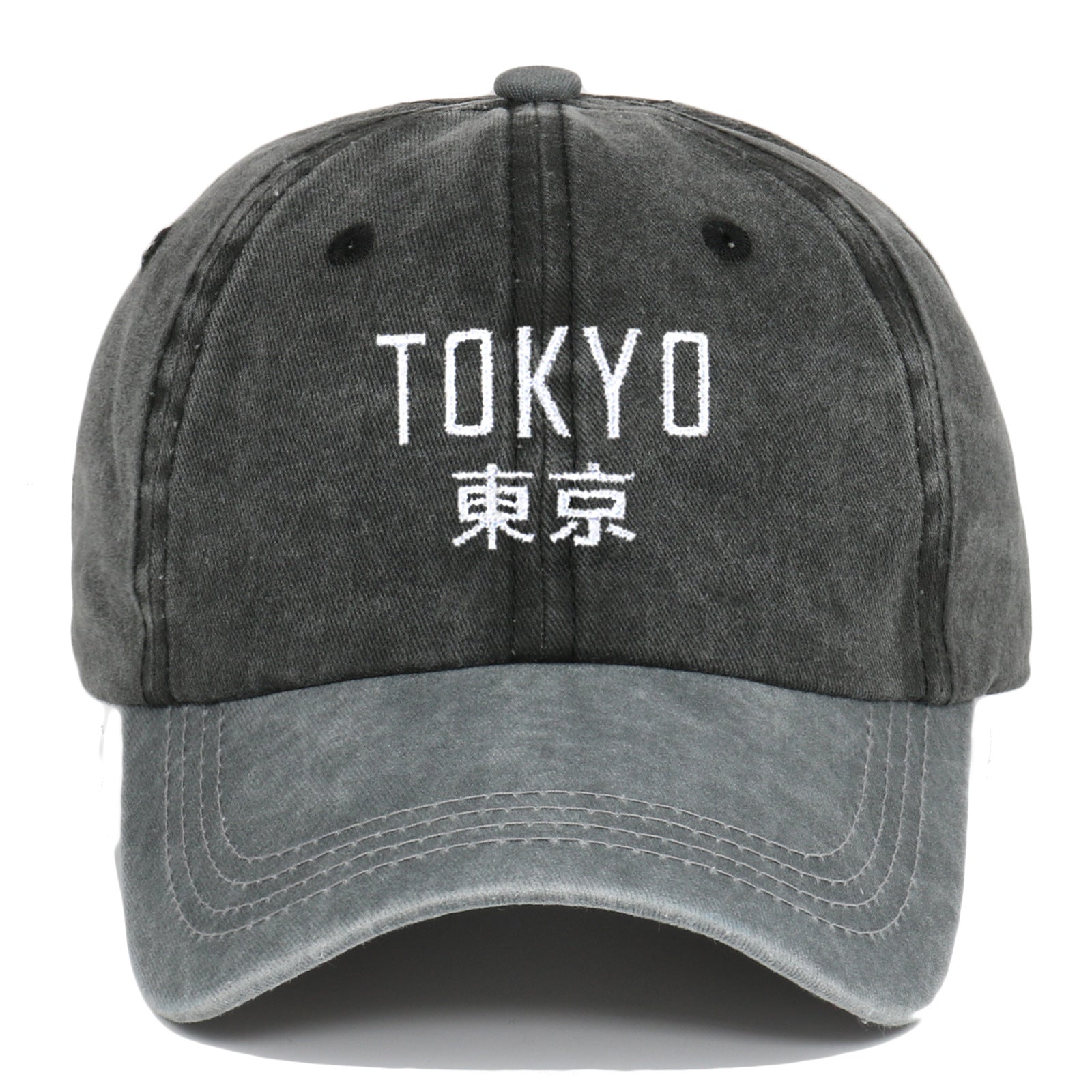 Washed Minimalist Tokyo Letter Baseball Cap Outdoor Sun Protection, Unisex Couple Hat