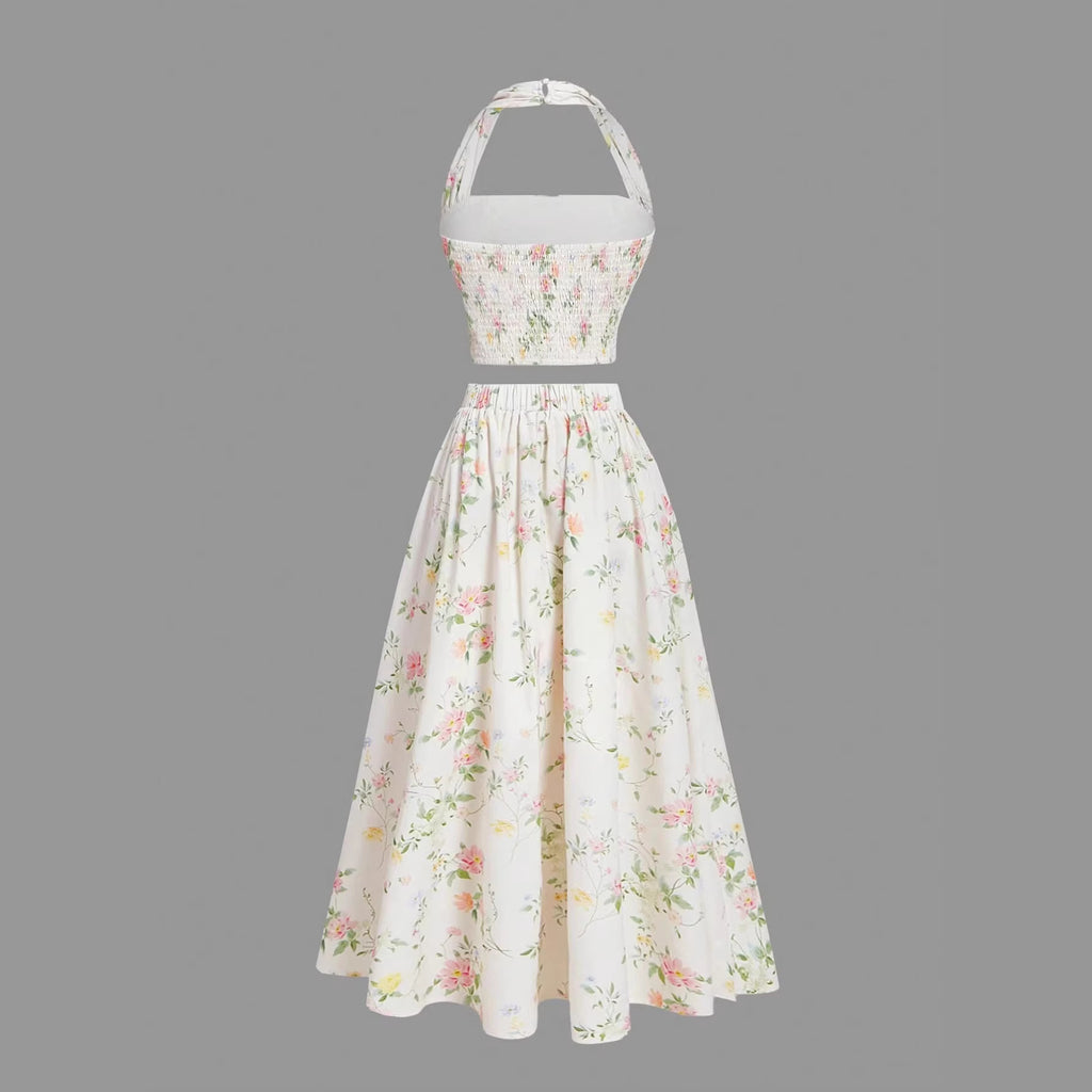 Sleeveless long dress 2-piece set