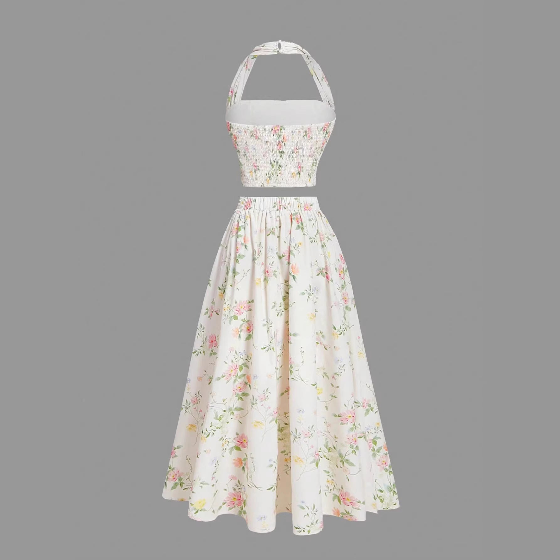 Sleeveless long dress 2-piece set
